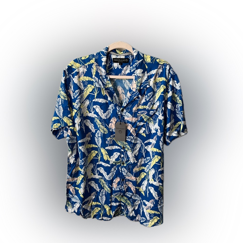 Free Planet Men's‎ Short Sleeve Tropical Shirt
